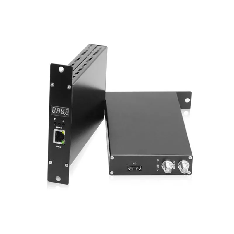 Mini professioneller digitaler HD-zu-RF-Encoder-Modulator mit 1080P-Auflösung, der DVB-T/DVB-C/ATSC/ISDBT unterstützt. Image