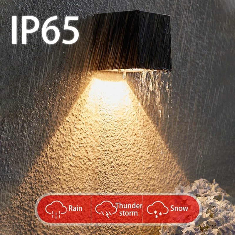 LED Solar Licht Outdoor Garten quadratische Wand lampe Sonnenlicht Sensor IP65 wasserdicht Innenhof Hof Balkon Zaun Dekoration Lampen