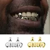 YOUNGX DIY Gold Silber Farbe 2/6 Zähne Grillz Hip Hop Glänzende Zahnkappen Für Frauen Männer Halloween Cosplay Schmuck Geschenk