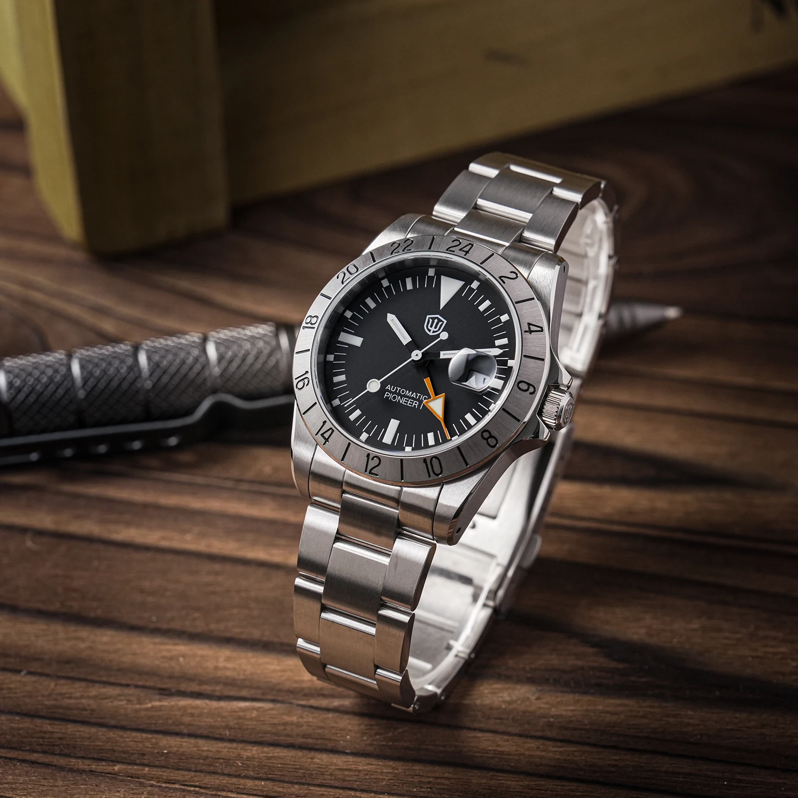 Watchdives WD16570B V2 HangZhou6460 Automatische mechanische GMT-Uhr, 37 mm Taucheruhr, Saphirglas, BGW9 Lume, 100 m wasserdicht Image