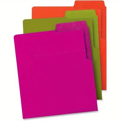 TEMU Heavyweight Vertical File Folders Dual Tabs Letter Size Bright Tones 6 Per Pack 75406