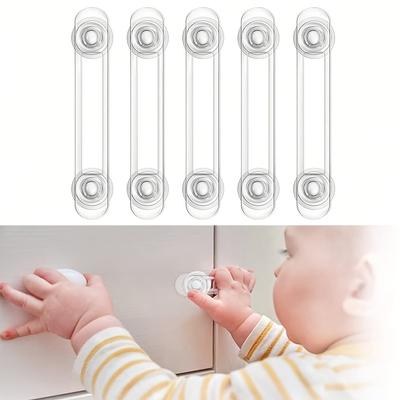 TEMU 5-pack Child Safety Cabinet Locks, Transparent Multi- Drawer And Cupboard Magnetic For Kids, Childproofing Straps