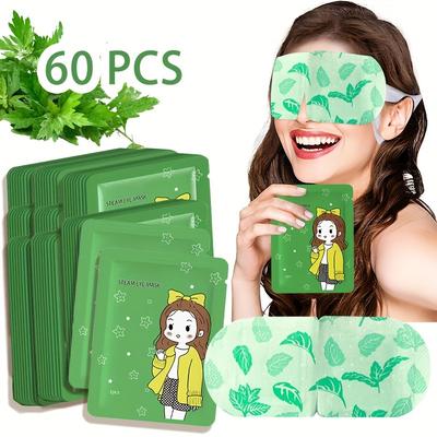 TEMU 60pcs Of Steam Eye Masks Suitable For Men And Women - Self-heating, Soothing, Latex-free, Disposable Masks, Ideal For Sleep, Spa, Relaxation, And Hydration.