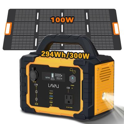 TEMU 300w ( )/294wh Portable Power Station With Foldable Solar Panel (100w), 294wh Solar Generator & 100w Solar Panel, Suitable For Family Emergency Outdoor Hunting Camping Rv Trip