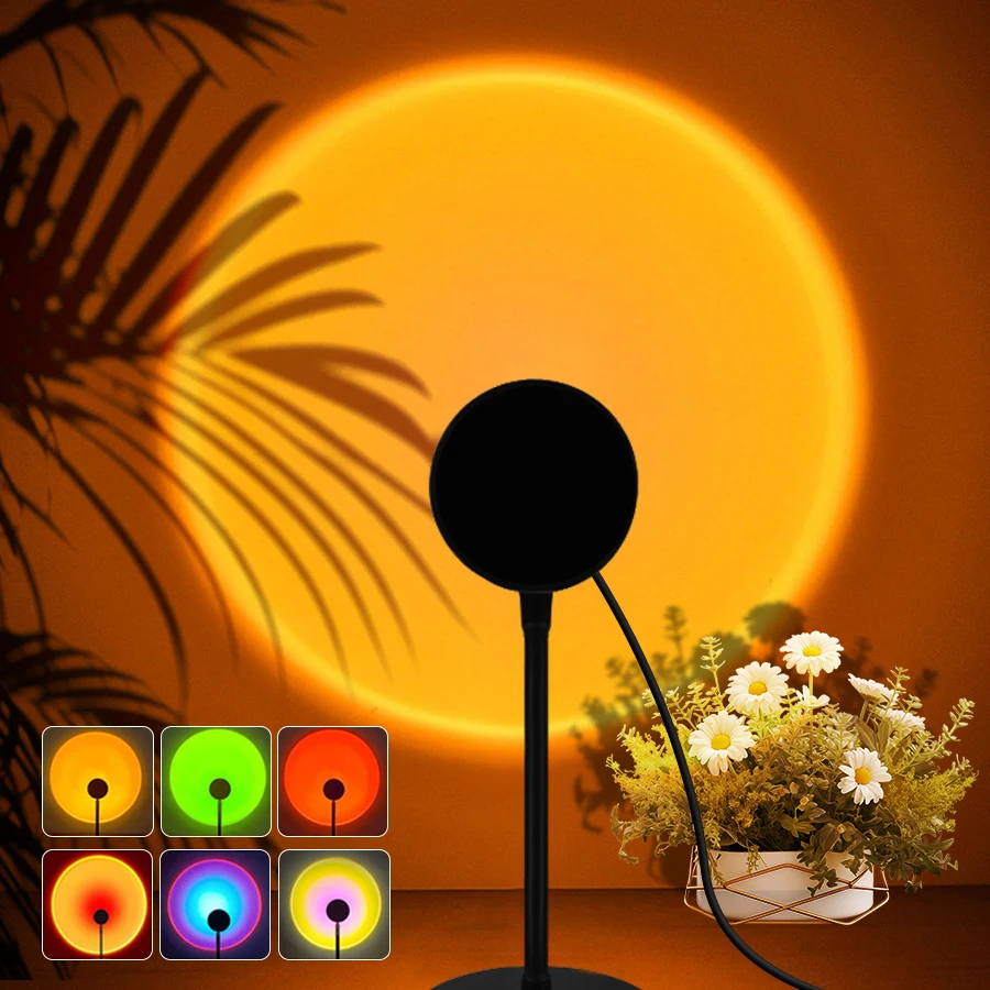 USB Sonnenuntergang Lampe Sonnenuntergang Projektor Stimmung Licht Wohnzimmer Schlafzimmer Nachtlicht Indoor Decor Bar Atmosphäre Fotografie Hintergrund Image