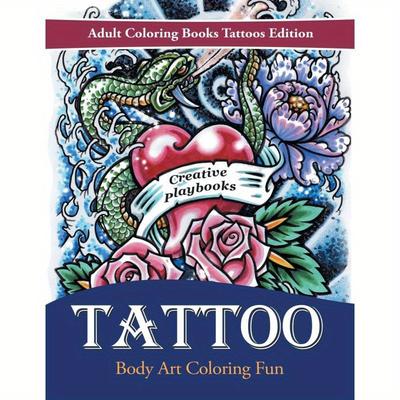 TEMU Tattoo Body Art Coloring Fun - Creative Playbooks Adult Coloring Book Tattoos Edition, English Language, Published 2016-02-07