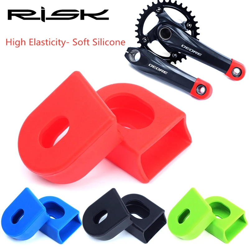 Risiko 1 Paar Fahrrad kurbel abdeckung Silica Protector Cover, MTB Rennrad Kurbel arm Schutzkappe, Kurbel arm Schutzhülsen Image