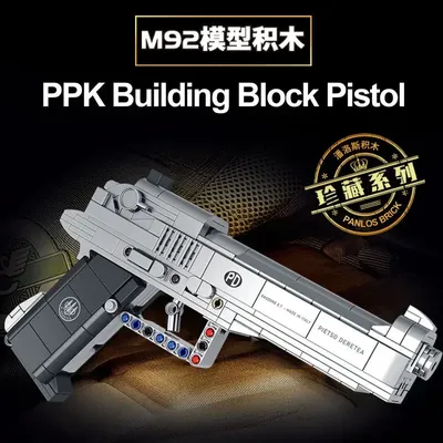 WW2 PPK Desert Eagle Military Series Bricks M92 Pistole USP Gun Modell Bricks Bausteine Spielzeug für Kinder Junge Kinder Geschenke Image