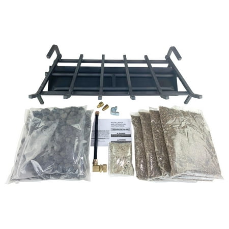 30 Heavy-Duty Dual Row Gas Burner with Pro Kit for Vented LP Gas Log Fireplace