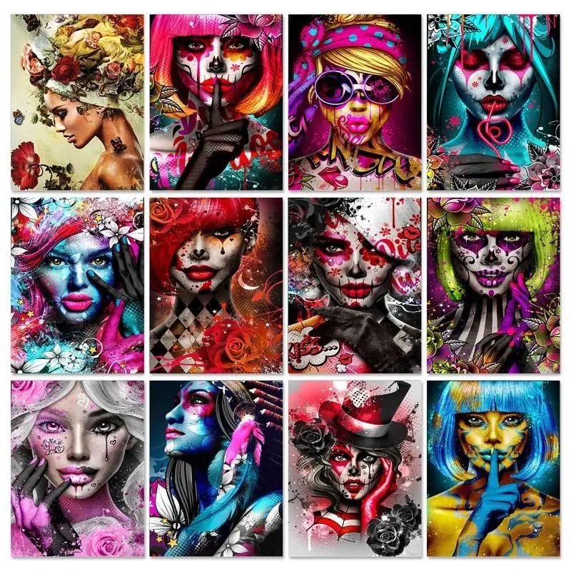 Gatyztoire peinture acrylique par numéros femme Figure peinture toile pour adultes dessin par numéros Art décor à la maison bricolage cadeaux