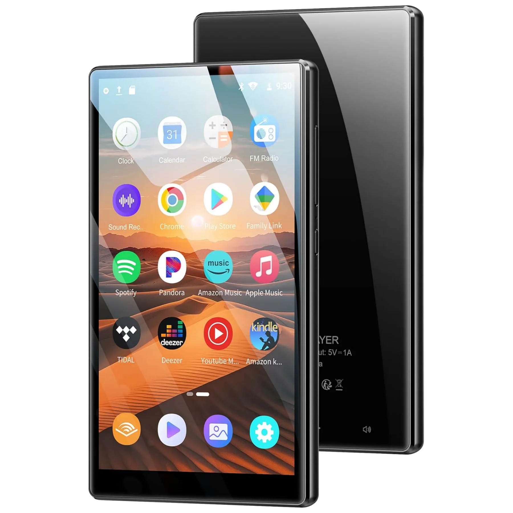 Lettore MP3/MP4 1080P Android 13.0 da 4,7 pollici 96 GB (64 GB + 32 GB) con Bluetooth e WiFi, fino a 1 TB