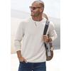 Strickpullover H.I.S, Herren, Gr. XXL (60/62), beige (beige meliert), Feinstrick, Obermaterial: 60% Baumwolle, 40% Polyester, meliert, casual, regular fit normal, Rundhals, Langarm Rollkanten, Pullover, Pullover mit hochwertiger Halslochverarbeitung...