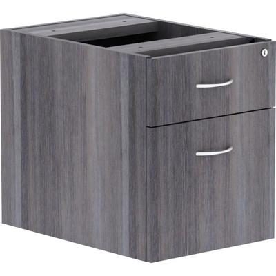 Lorell Essentials 22"d Vertical Pedestal File Cabinet With 1 Box Drawer And 1 File Drawer, Weathered Charcoal