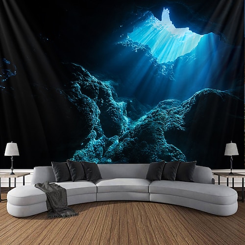 Landschaft Ozean Höhle Hängender Wandteppich große Wandteppich Wanddekoration Fotografie Hintergrund Decke Vorhang Wohnraum Schlafzimmer Dekoration Image