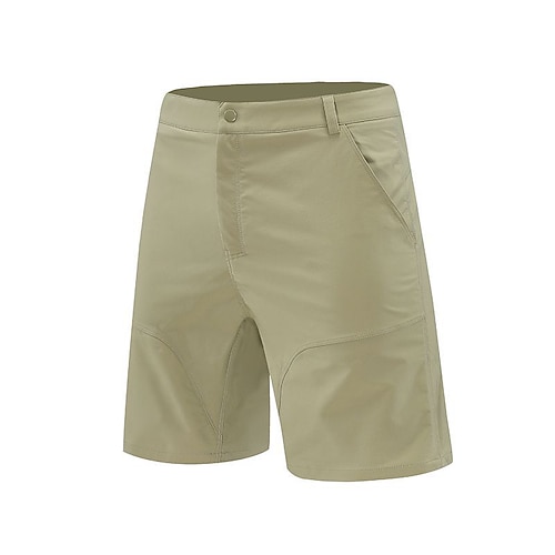 Herren Sportliche Shorts Aktive Shorts Patchwork Reißverschlusstasche Mehrere Taschen Einfarbig Wasserdicht Schnelltrocknend Knielang Outdoor Urlaub Heim Urlaub Sport Hellkaki Schwarz Dehnbar Image