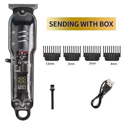 Haarschneider wiederaufladbar Haarschneider transparente elektrische Haarschneider für Männer kabellose Haarschnittmaschine Valentinstagsgeschenk Image