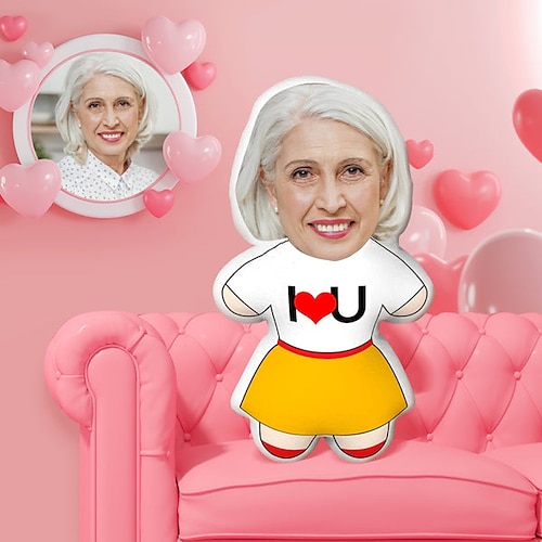 Personalisierte Geschenk-Gedenk-Kissen Ich liebe dich weich kuschelig doppelseitig bedruckt handwaschbar zeitgenössisches Design Reißverschluss mit Baumwolle gefüllt dekoratives Wurfkissen für Image