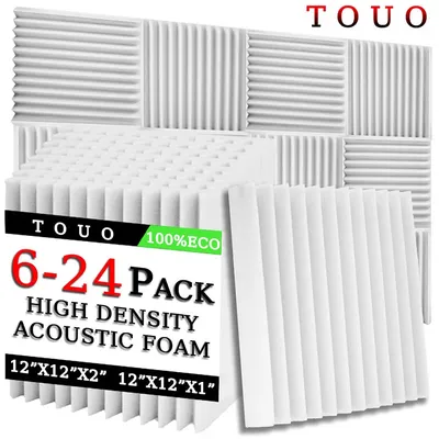 TOUO Acoustic Foam Panels 6/12/24 Pcs Sound Foam Music Studio Soundproof Sheet Noise Insulation Foams Ktv Wall Panel Isolation