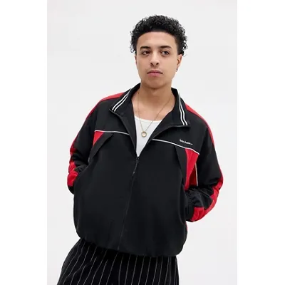 iets frans. Black Blake Mesh Track Jacket - Black M at Urban Outfitters