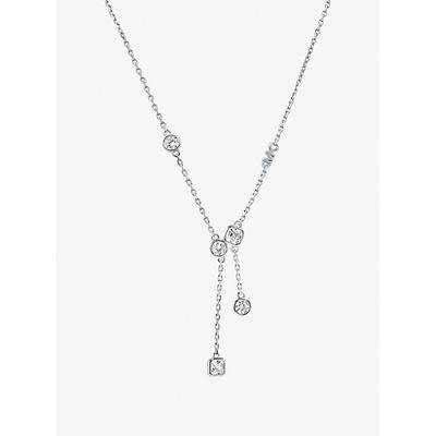 Michael Kors Precious Metal-Plated Sterling Silver Bezel Necklace Silver One Size