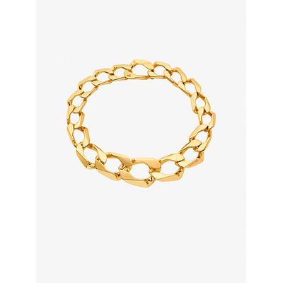 Michael Kors Precious-Metal Plated Brass Curb Link Necklace Gold One Size