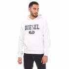 Diesel Mens S-ginn 1-B Hoodie in White Cotton - Size Medium | Diesel Sale | Discount Designer Brands