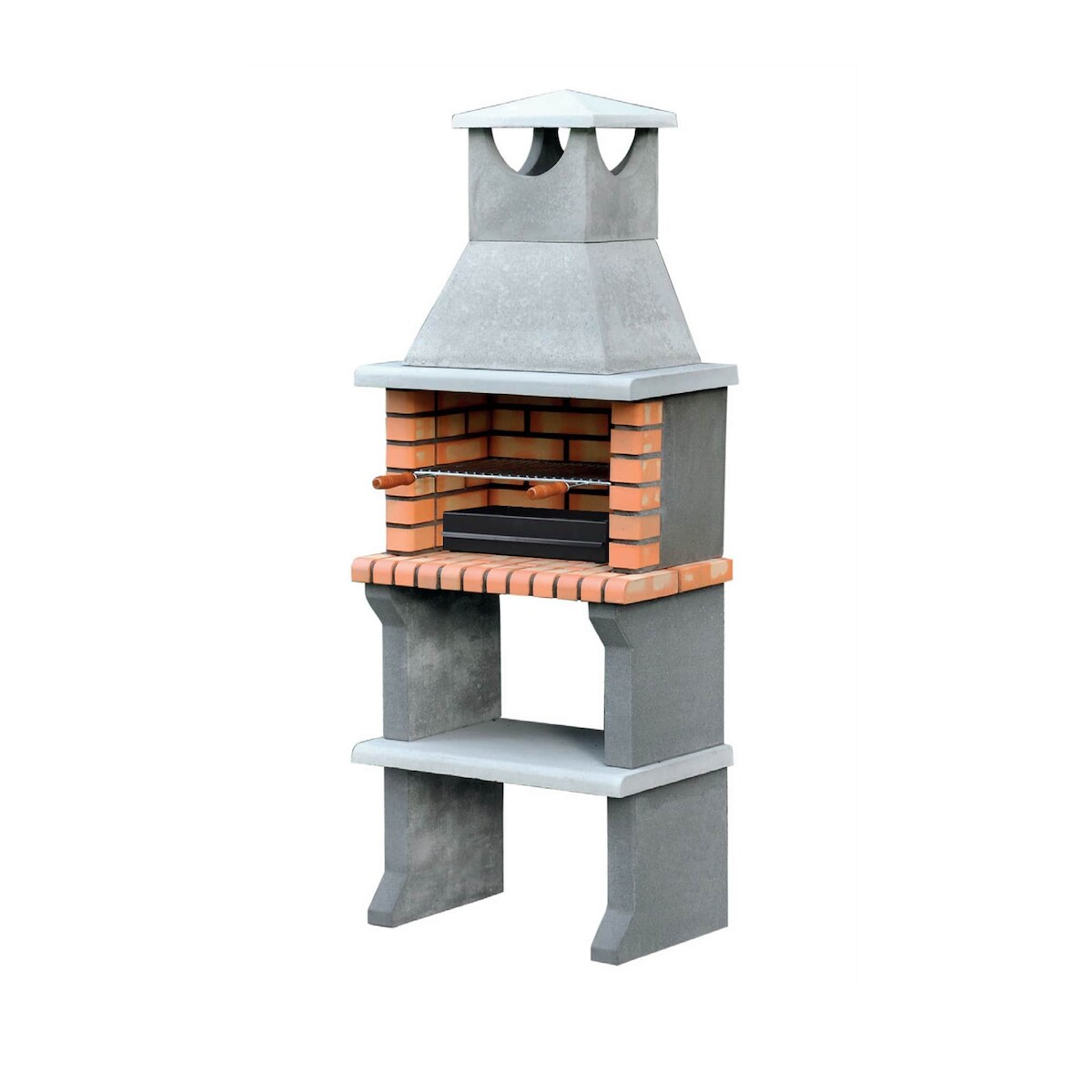 MAESTRO FERRETERO MF - Grillkamin Modell Luna XL (Grau, Orange - 73 x 47 x 190 cm) REF: 3540/1 - Für den Außenbereich Image