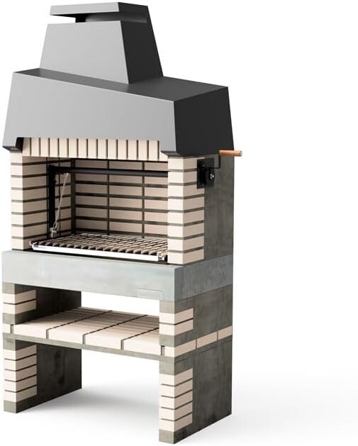 MAESTRO FERRETERO MF - Grillkamin Modell California Plus XL (Grau Beige - 110 x 64 x 225 cm) REF: M00137 - Für den Außenbereich Image