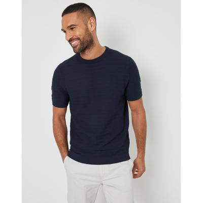 Threadbare Men's Navy Textured Knitted T-Shirt