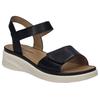 Sandale JOSEF SEIBEL "Sevran 01", Damen, Gr. 40, schwarz, Leder, casual, Schuhe, Freizeitschuh, Keilsandale mit Klettverschluss