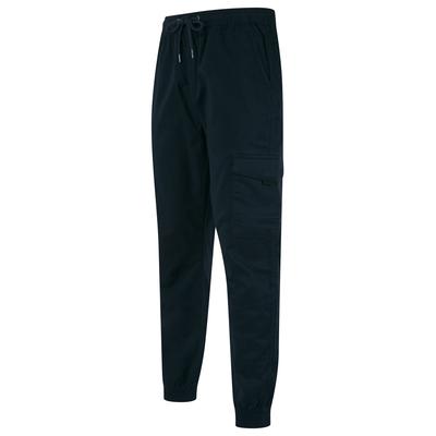 Trousers Lance Stretch Cotton Cuffed Multi-Pocket Cargo Jogger Pants in Sky Captain Navy / XXL/38 - Tokyo Laundry