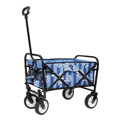 Collapsible Foldable Wagon , 225LBS Capacity Beach Wagon With Strapping System, All-Terrain Utility Wagon Grocery Cart