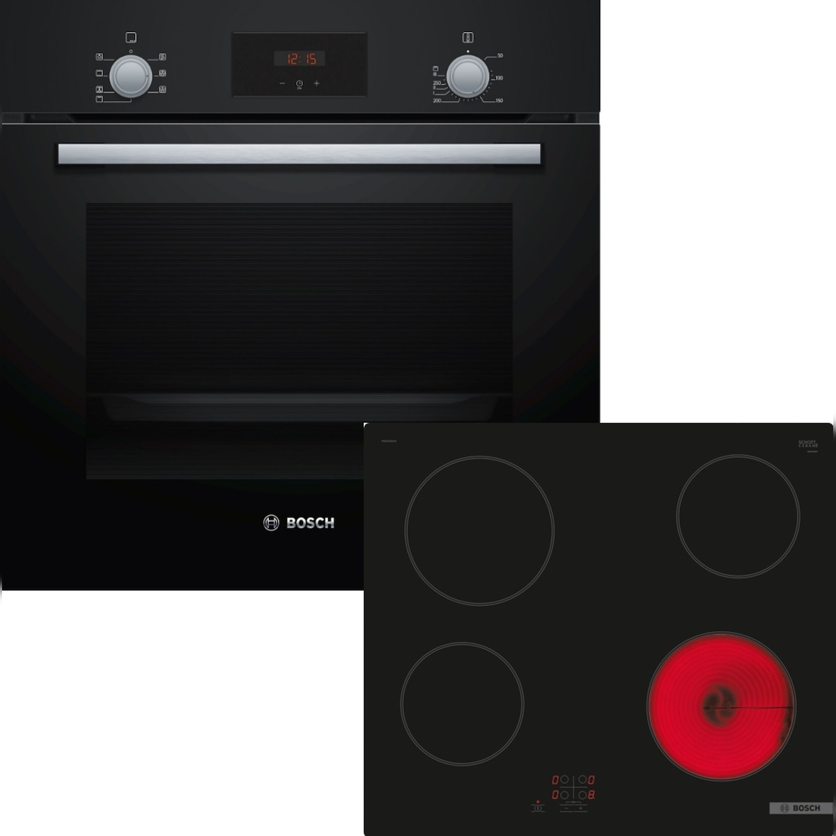 Bosch Einbau-Backofen-Set, HBF133BA0 + PKE61RAA2E, Einbau-Backofen, Elektro-Kochfeld HBD231FB65 Image