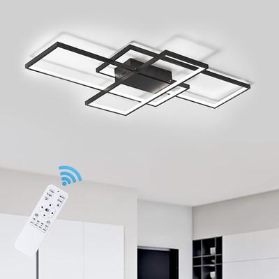 TEMU Dimmable Ceiling Light, Modern Led Ceiling Lamps With Remote Control, 50w Acrylic Flush Mount Ceiling Light Fixture For Living Dining Room Bedroom Kitchen (black)