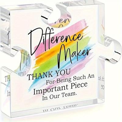 TEMU 1 Piece Of Acrylic Thank-you Gift, Suitable For Classic Desk Paperweight For , Managers, And Bosses. It Features Vibrant Colors And Represents, Making It A Perfect Decoration For Home Offices