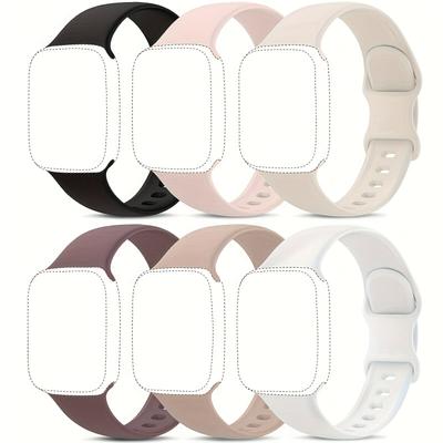 TEMU 6 Pcs Sport Bands Compatible With Watch Band 38mm 40mm 41mm 42mm 44mm 45mm 49mm, Soft Silicone Waterproof Strap Compatible With Iwatch Watch 7 6 5 4 3 2 1 Se Women Men