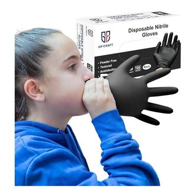 TEMU 100pcs Black Disposable Nitrile Gloves, 5 Mil Disposable Gloves -free & Powder-free Disposable Gloves For