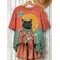 Women's Funny Animal Cat Printed T Shirt Short Sleeve Tees Tops 3D Prints O-Neck Shirts Summer Casual Women's Clothing Apparel