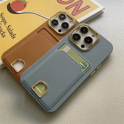 New card holder second generation phone case for iPhone 15 14 Pro 13 12 Pro max Comfortable feel wallet phone case For iPhone 11