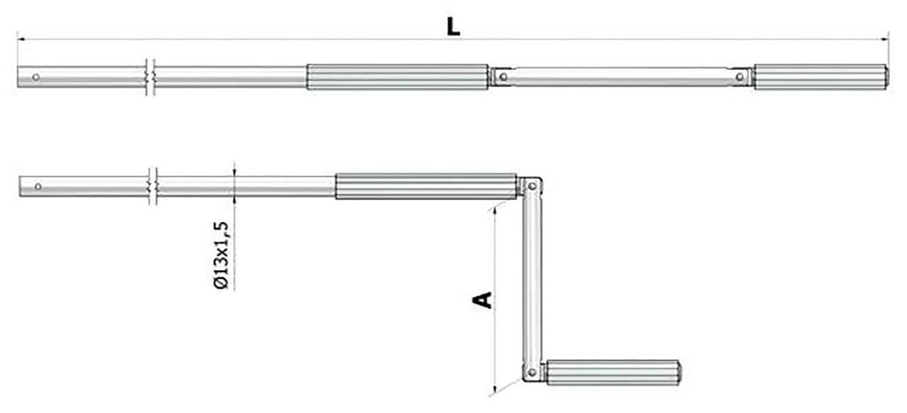 Tringle pour volet roulant alu blanc diamètre 13 x 1,5 mm longueur 1800 mm CHERUBINI 7457180N2607C