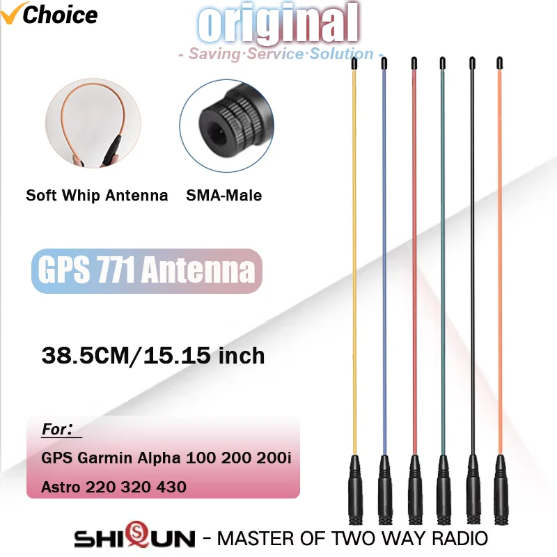 Antenne GPS 771 SMA-mâle Garmin GPS Alpha antenne fouet souple 38.5CM antennes longue portée pour Garmin GPS Alpha 100 200 Astro 220 320