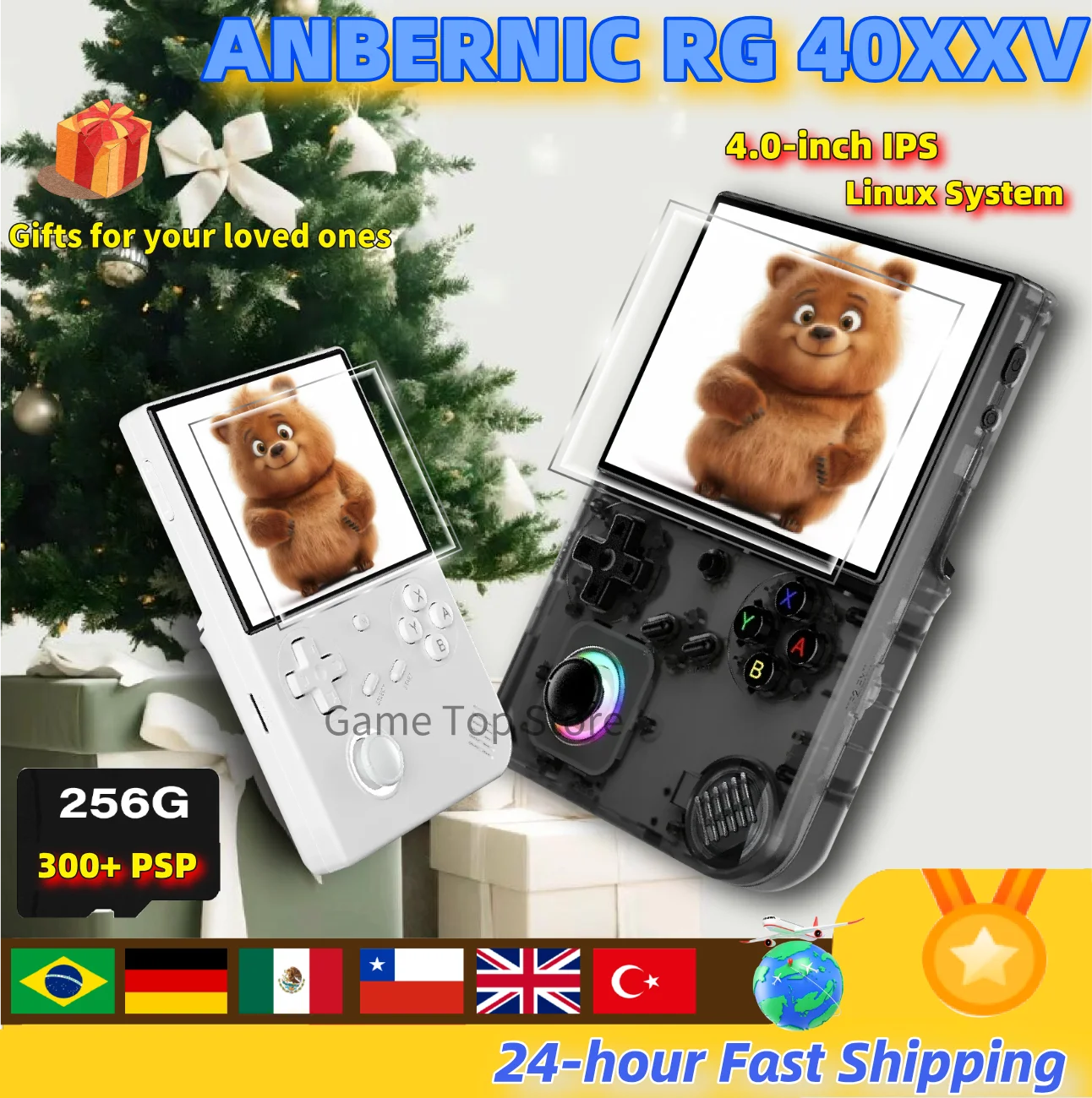 ANBERNIC RG40XXV Console de jeu portable rétro RG 40XXV Consoles de jeux vidéo Support sortie système Linux Bluetooth PSP jeu cadeau