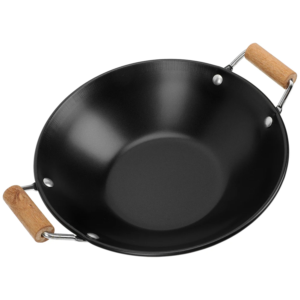 Petite marmite chaude en acier inoxydable, ustensiles de cuisine, Pot épais, manche en bois, Wok de cuisine, ustensiles de cuisine ménagers, matériau Premium