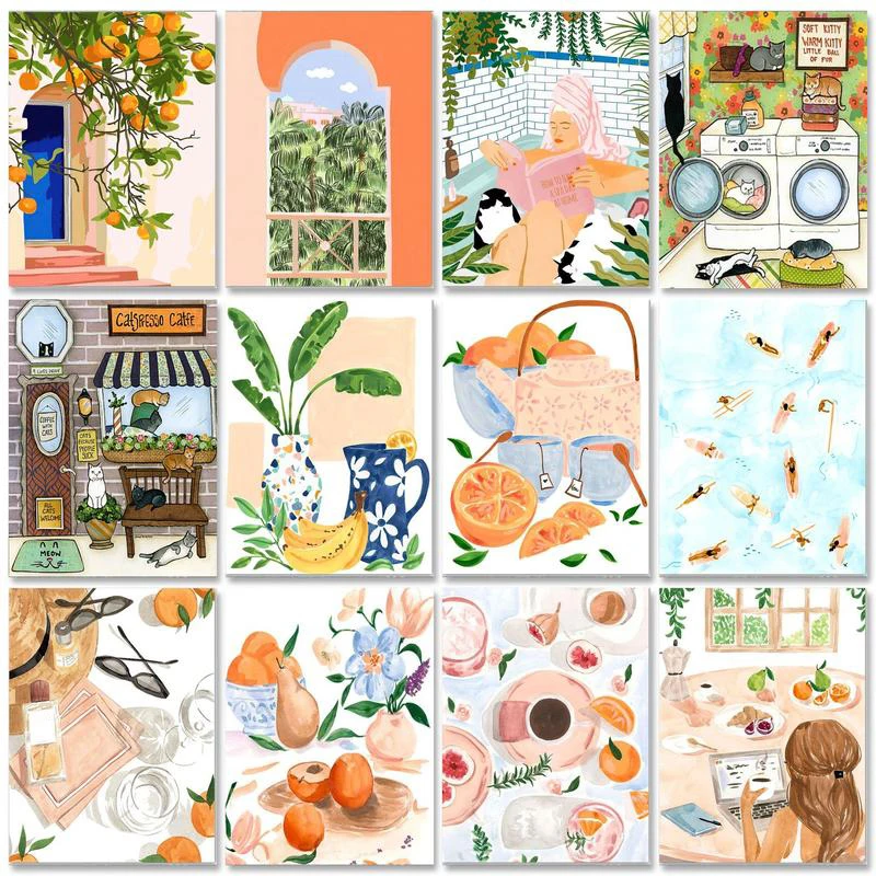 Gatyztoire – peinture acrylique par numéros, travaux manuels abstraits, coloriage par numéros, artisanat pour adultes, cadeau de bricolage pour décoration de maison, Kit de peinture
