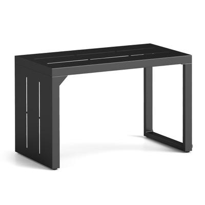 Costway C-Shaped End Table Convertible Coffee Table with Adjustable Foot Pads-Black