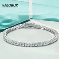 Bracelet de Tennis Moissanite 2.5-6.5MM pour femmes et hommes, plaqué argent S925, or blanc 18 carats, tous les diamants, bijoux de mariage Gra