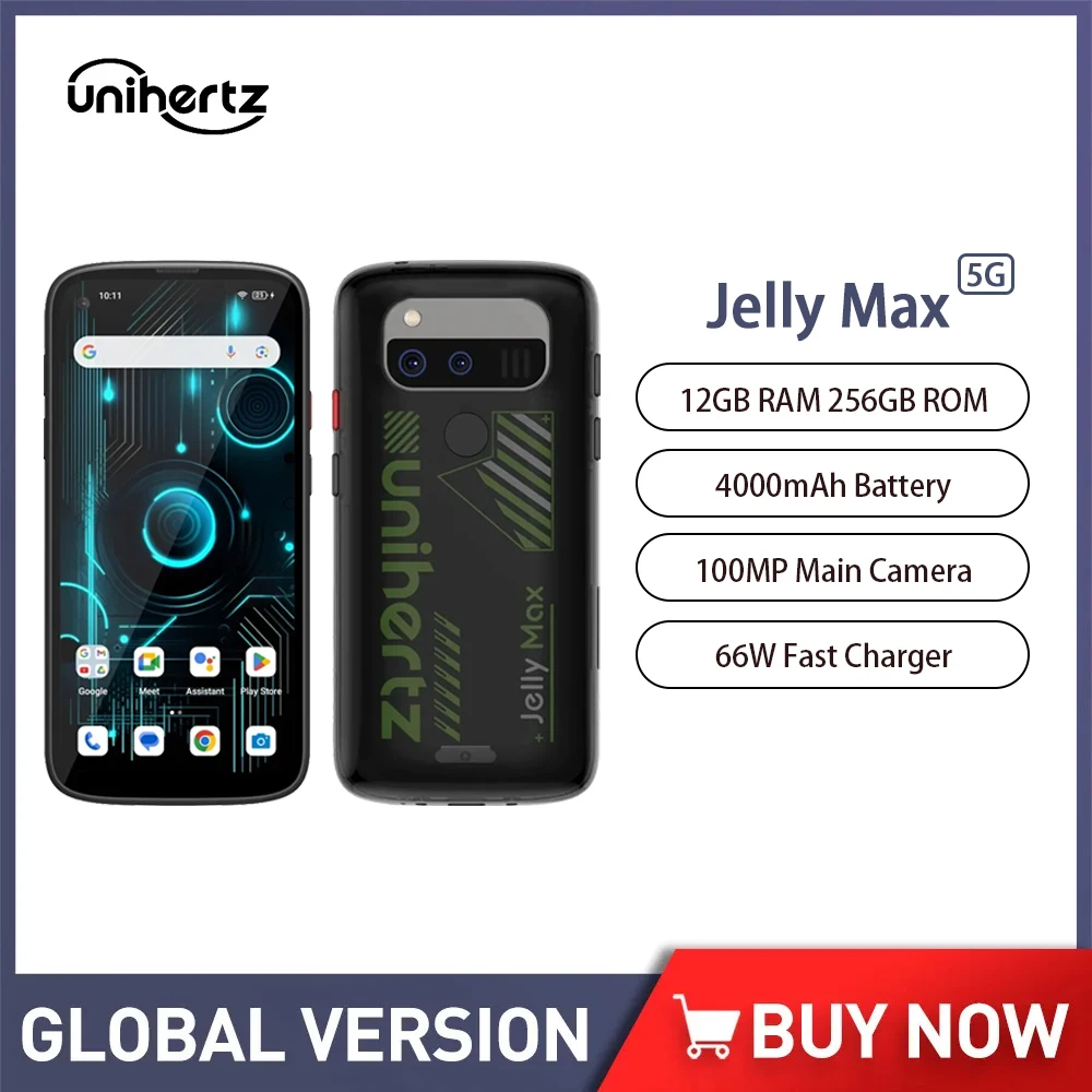 Unihertz-Mini Smartphone Jelly Max 5G, Téléphone portable, 5.05 