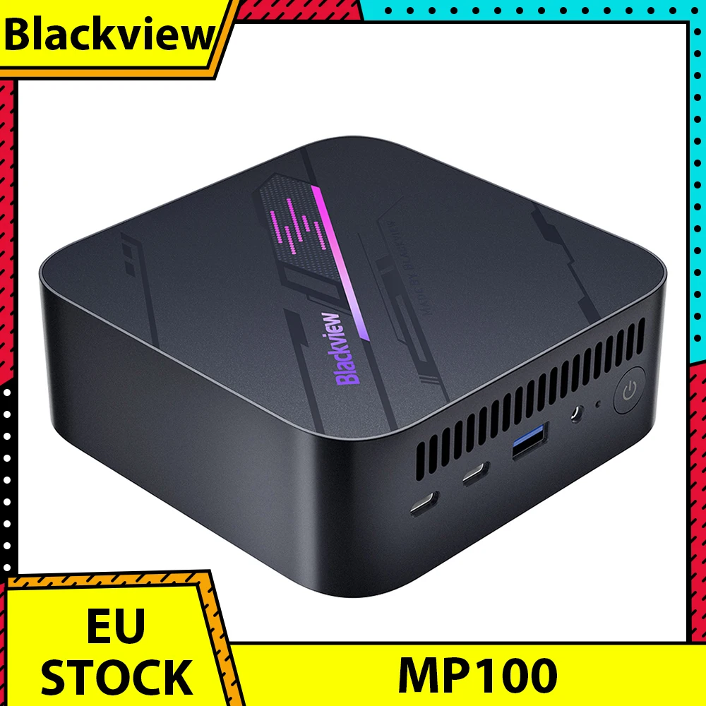 Blackview MP100 Mini PC AMD Ryzen 7 5700U 8 cœurs Max 4.3GHz 16GB RAM 512GB SSD DP + type-c Triple écran 4K WiFi 6 Bluetooth 5.2