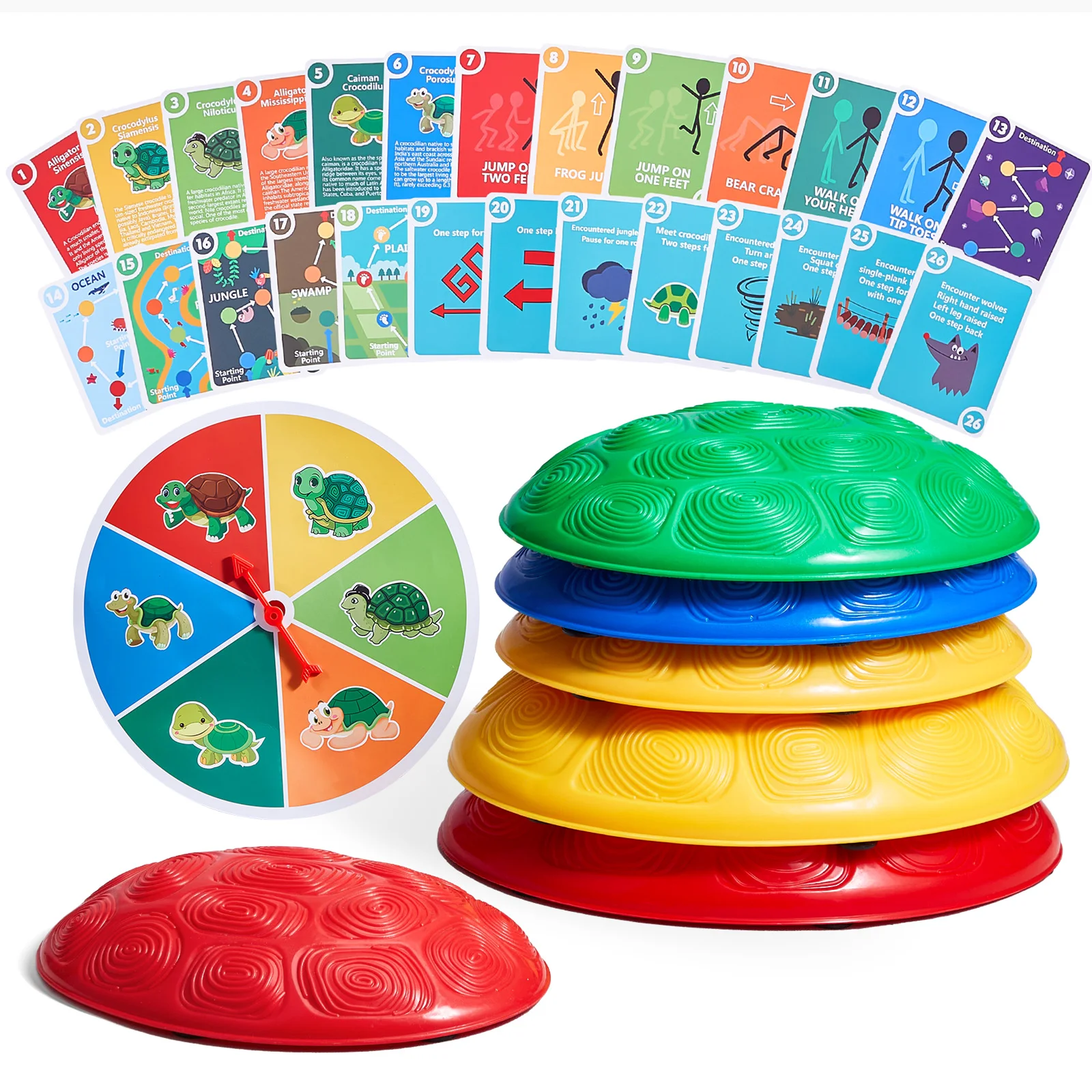 SucceBuy 6 pièces enfants tortue équilibre pas à pas enfants enfant en bas âge saut Coordination jeu jouets jeu en plein air pour enfants cadeaux