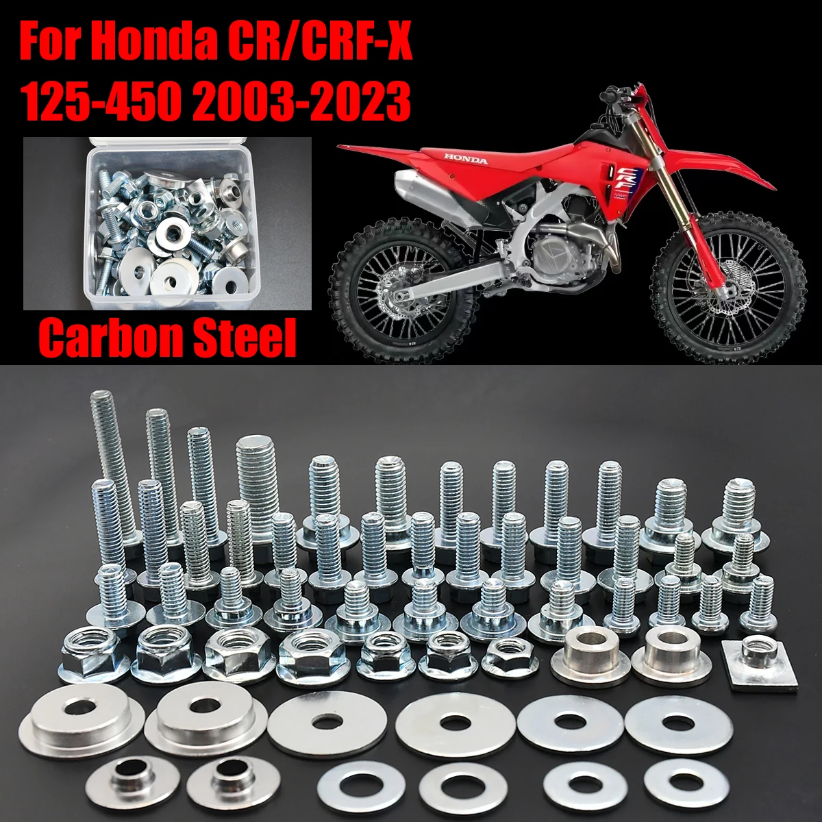 Kit de fixation complet en plastique pour boulons de matériel de moto, pour HONDA CR125 CR250 CRF250 CRF450 CRF250X CRF450X Dirt Pit Bike 2003 – 2022